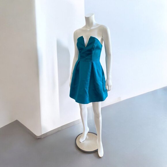 NBD Friction Mini Cocktail Strapless Dress in Teal, size Medium - Picture 2 of 16